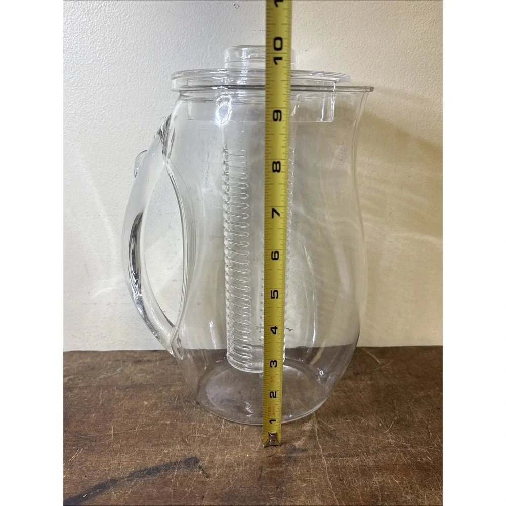 Vremi Fruit Infusion Water Pitcher Clear Acrylic Removable Infuser Lid